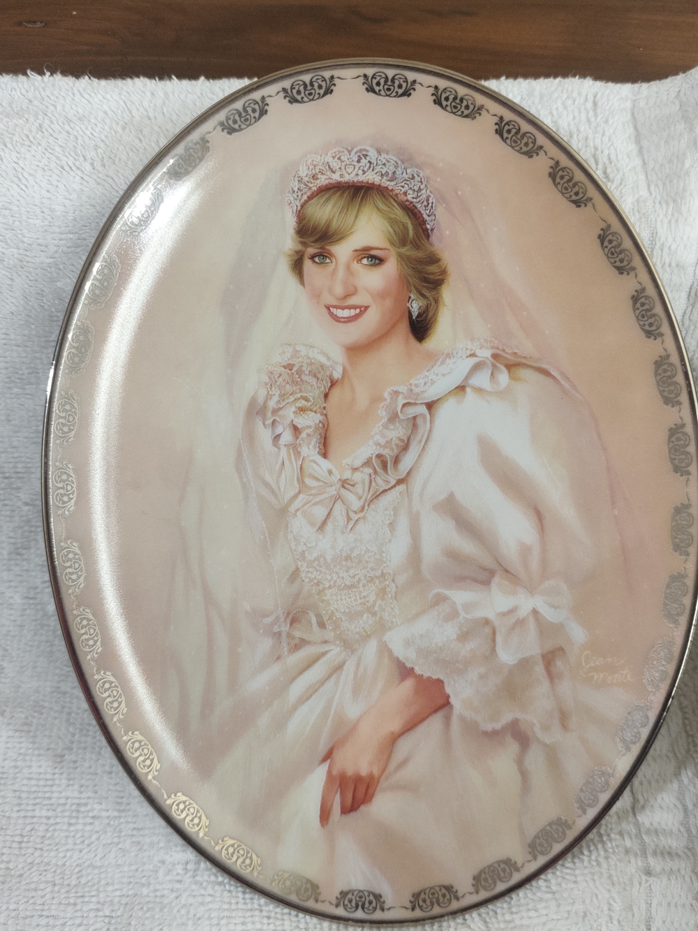 The Bradford Exchange Portrait Of Princess Diana Plaque in Pale Pink and Silver